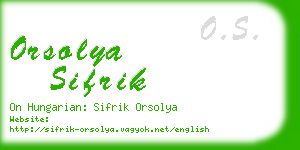orsolya sifrik business card